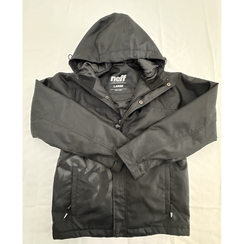 Neff Outerwear Mens Snowboard Ski Jacket Large Black Winter Water Resistant Logo